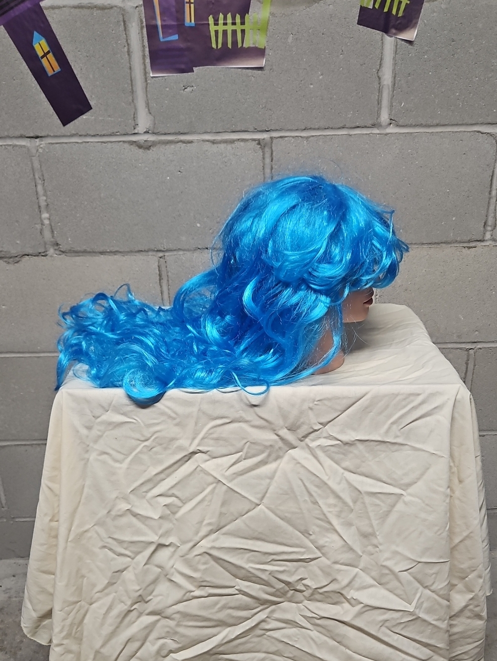 Bright Blue Long Wavy Women's Wig
